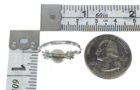 Southwest Sterling Silver Turquoise Flower Jewelry Ring Size 5-3/4 FX91370